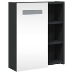vidaXL Armoire de salle de bain à miroir avec LED noir 45x13x52 cm