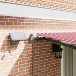 vidaXL Auvent Rétractable Rouge et blanc 450 ×350 cm tissu