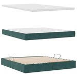 vidaXL Lit de Rangement avec matelas Vert foncé 160 x 200 cm Velours