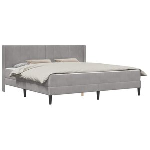 vidaXL Cadre de lit avec matelas Gris clair 180 x 200 cm Velours