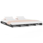 vidaXL Lit de palette gris 200x200 cm bois de pin massif
