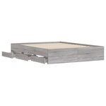 vidaXL Cadre de lit avec tiroirs sans matelas sonoma gris 150x200 cm