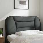 vidaXL Coussin de tête de lit Hvar gris foncé 90 cm tissu