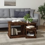 vidaXL Tables basses 3 Pièces chêne fumé bois d'ingénierie