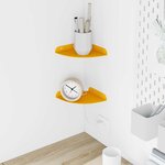 vidaXL Étagère Flottante d'Angle 2 pc Jaune moutarde 15 x 15 x 2 cm