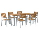 vidaXL Ensemble de salle à manger de jardin 7 pièces en bois massif d'acacia et métal