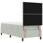 Lit Box Spring vidaXL avec Matelas Gris clair 80x200 cm Velours