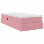 vidaXL Lit avec rangement et matelas Rose 90 x 200 cm Velours