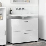 vidaXL Cabinet de salle de bain Blanc brillant 76 5 x 35 x 64 cm