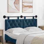 vidaXL Tête de lit suspendue Bleu Velours