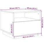 vidaXL Table basse avec lumières LED chêne fumé 50x49x40 cm