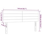 vidaXL Tête de lit à LED Gris foncé 144x5x78/88 cm Velours