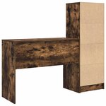 vidaXL Bureau avec tiroir avec étagère avec stockage 2 Pièces Chêne fumé