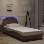 vidaXL Cadre de lit avec LED sans matelas marron 90x190 cm