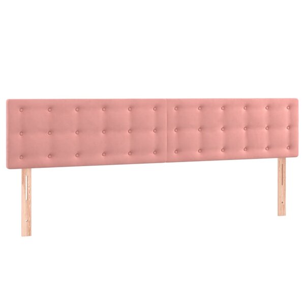 vidaXL Têtes de lit 2 Pièces Rose 80x5x78/88 cm Velours