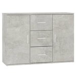 vidaXL Buffet Gris béton 91x29 5x65 cm Bois d'ingénierie