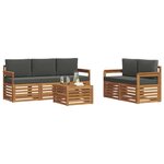 vidaXL Ensemble de canapés d'extérieur 6 pc Naturel et Anthracite
