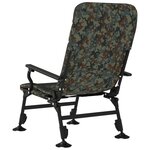vidaXL Chaise de pêche avec accoudoir pliable camouflage