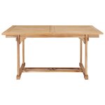 vidaXL Table de jardin extensible 150-200x100x75 cm Teck solide