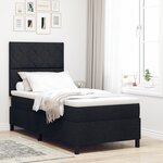 vidaXL Lit à ressorts avec matelas et lumière LED noire 90x200 cm en tissu