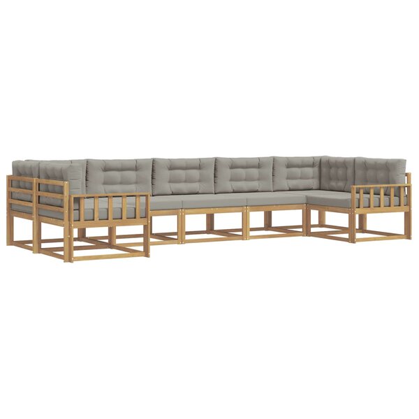 vidaXL Ensemble de canapés d'extérieur 7 pc Blanc et gris clair