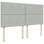 vidaXL Sommier à lattes de lit et matelas Gris clair 200x200cm Velours