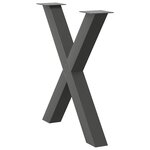 vidaXL Pieds de table à manger en forme de X  2 pièces  anthracite  80 x (72-73) cm  acier