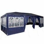 vidaXL Tente de fête Bleu  Blanc 800 x 400 x 266 cm Polyester  Acier