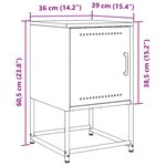 vidaXL Table de chevet noir 36x39x60 5 cm acier