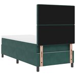 Lit Box Spring vidaXL avec Matelas Vert Foncé Simple Velours