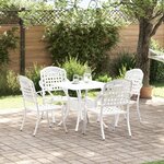 Ensemble de jardin 5 pièces vidaXL en alu blanc