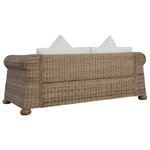 vidaXL Ensemble de canapés 3 Pièces avec coussins Rotin naturel