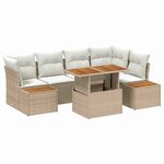 vidaXL Ensemble de canapé de jardin 10 Pièces Beige Poly rotin