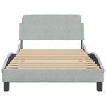 vidaXL Cadre de lit Dover gris clair 100x190 cm velours