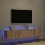 vidaXL Meuble TV mural Montage mural chêne artisanal 80 x 35 x 31 cm