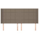 vidaXL Tête de lit avec oreilles Taupe 203x16x118/128 cm Tissu