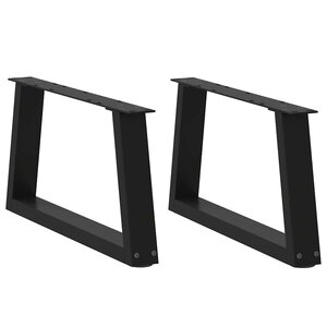 vidaXL Pieds de table basse en forme de V  2 pièces  noir  70 x (30-31 3) cm  acier