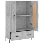vidaXL Buffet haut gris béton 69 5x31x115 cm bois d'ingénierie