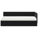 vidaXL Cadre de lit d'angle avec matelas Noir 80 x 200 cm Velours