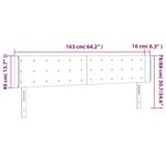 vidaXL Tête de lit à LED Noir 163x16x78/88 cm Tissu
