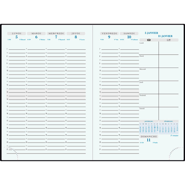 Recharge Semainier Visuel tranche naturelle 15x21 cm Janvier à Janvier EXACOMPTA