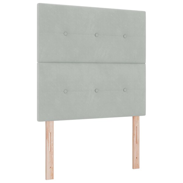 vidaXL Lit à sommier avec matelas Gris clair 120x200 cm Velours
