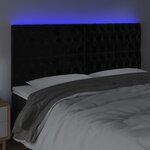 vidaXL Tête de lit à LED Noir 180x7x118/128 cm Velours