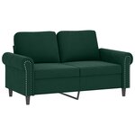 vidaXL Ensemble de canapés 3 Pièces avec coussins vert foncé velours