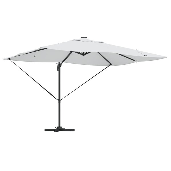 vidaXL Parasol déporté avec LED Sable 352x251x265 cm Aluminium
