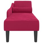 vidaXL Chaise longue avec coussins rouge bordeaux velours