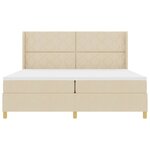 vidaXL Lit à ressorts avec matelas Crème 200 x 200 cm tissu
