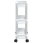 vidaXL Chariot de rangement à 3 niveaux Argenté et blanc Aluminium