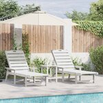 vidaXL Mobilier de jardin lounge 2 Pièces Blanc 53 x 195.5 x 30cm