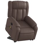 vidaXL Fauteuil inclinable de massage électrique marron similicuir